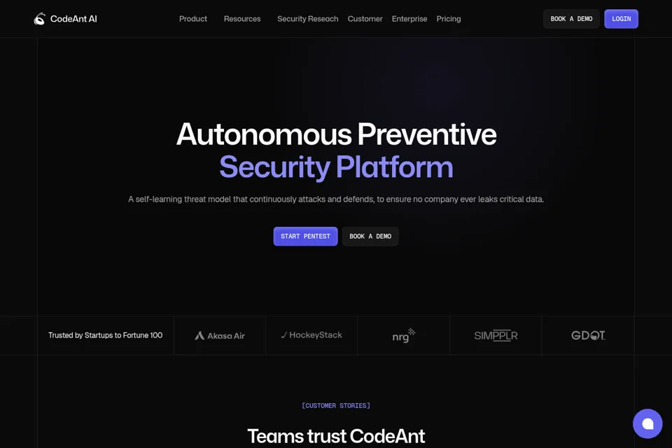 Aperçu de la landing page