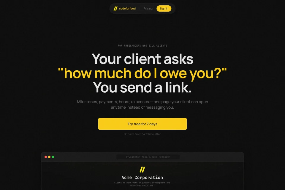 Landing page preview