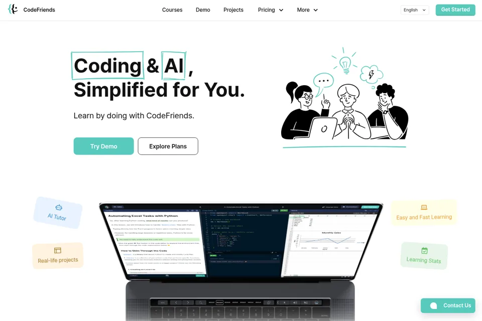 Aperçu de la landing page