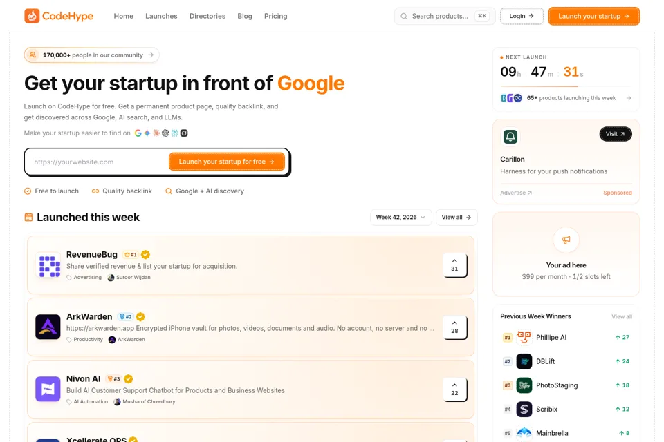 Landing page preview