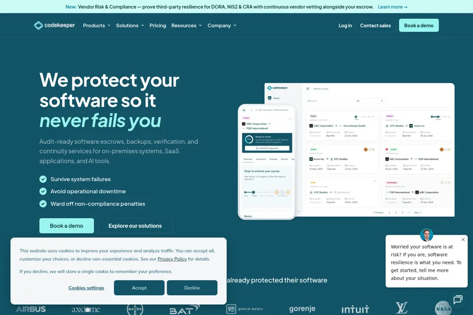 Aperçu de la landing page