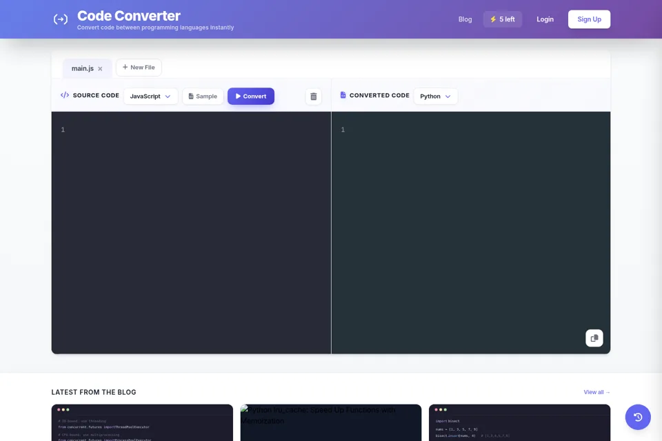 Aperçu de la landing page