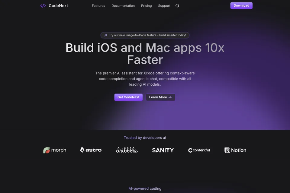 Aperçu de la landing page