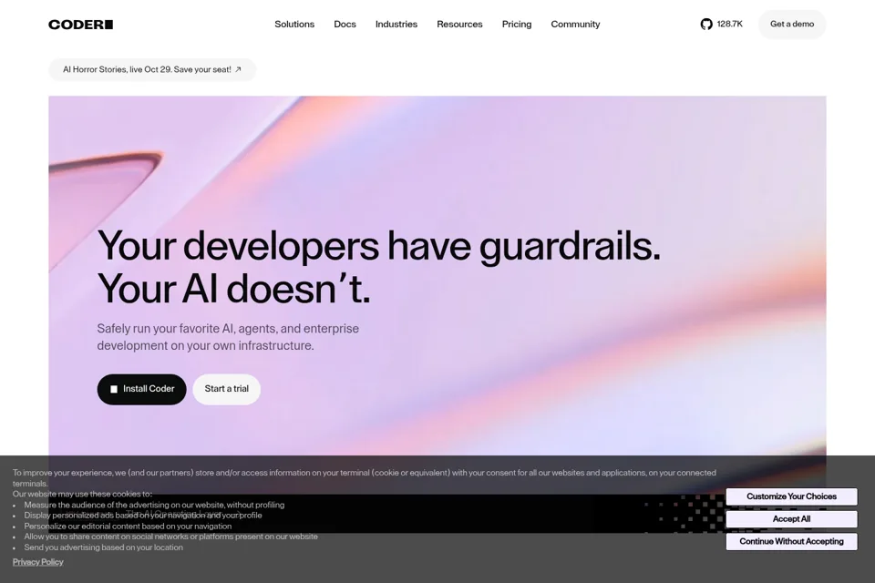 Aperçu de la landing page