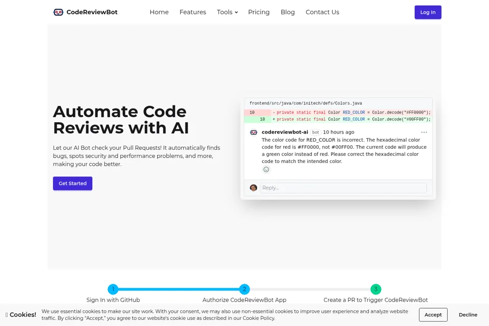 Aperçu de la landing page