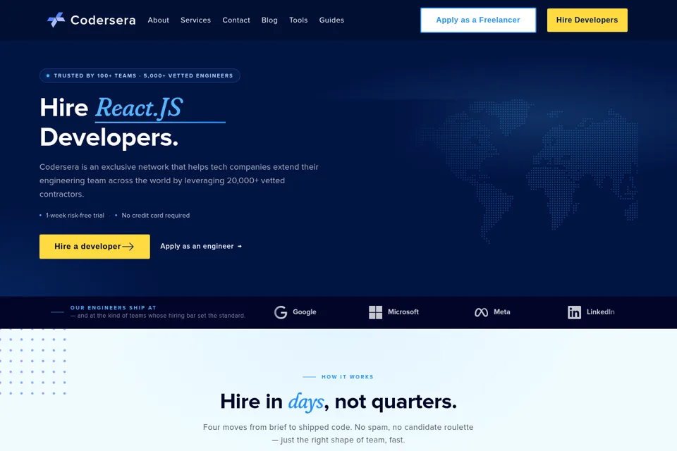 Aperçu de la landing page