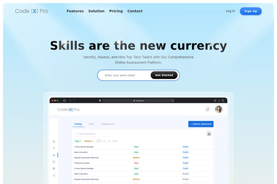 Aperçu de la landing page
