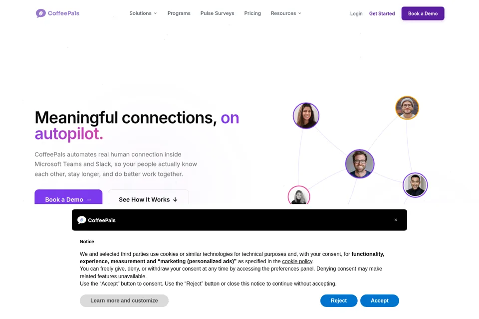 Aperçu de la landing page