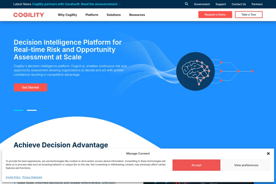 Aperçu de la landing page