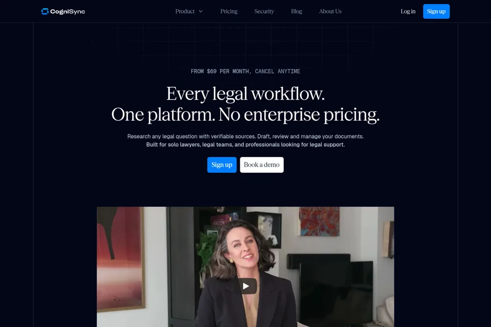 Aperçu de la landing page