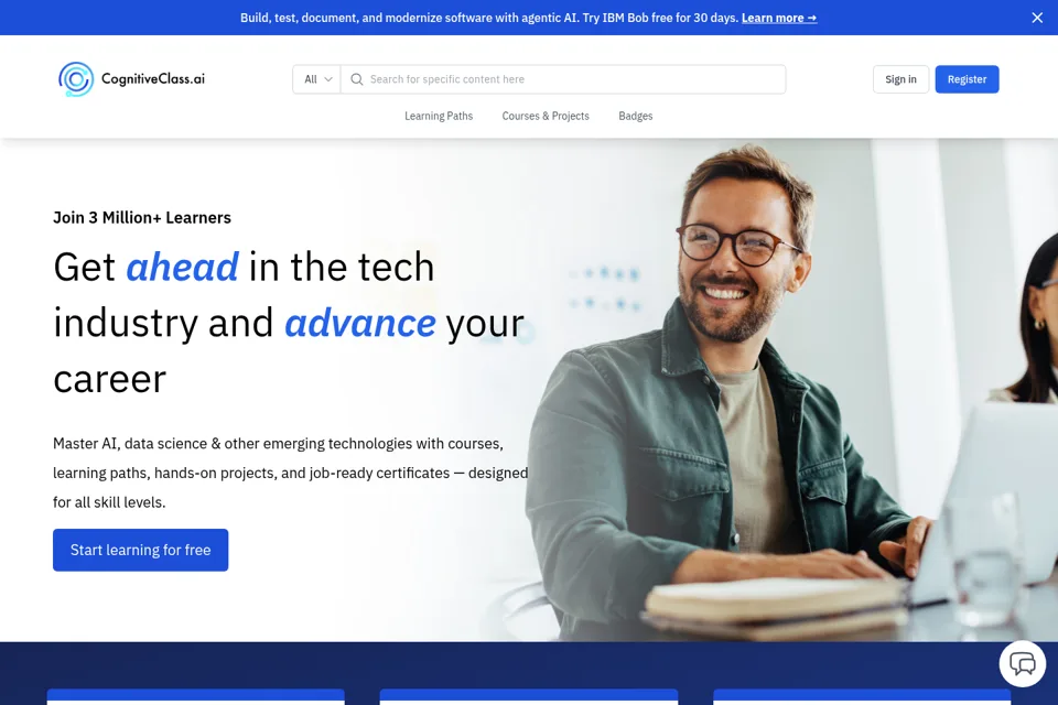 Aperçu de la landing page