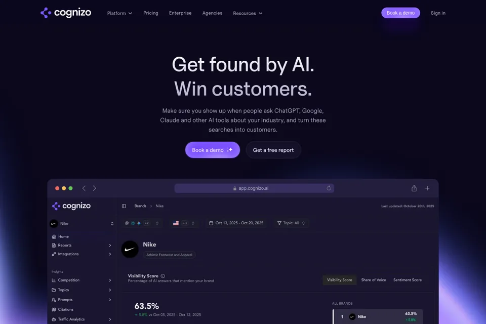 Aperçu de la landing page