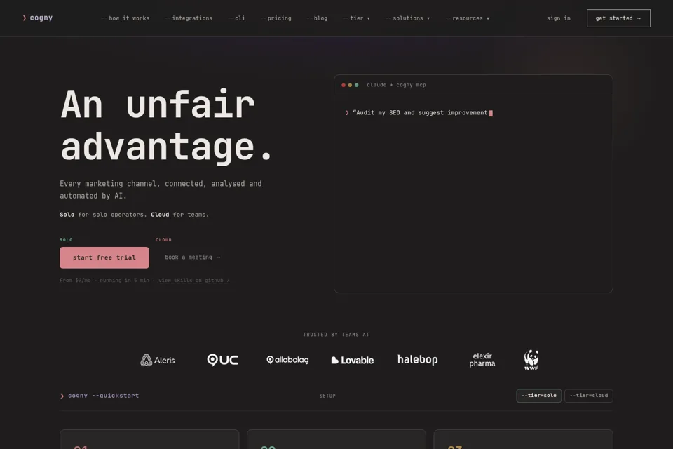 Aperçu de la landing page