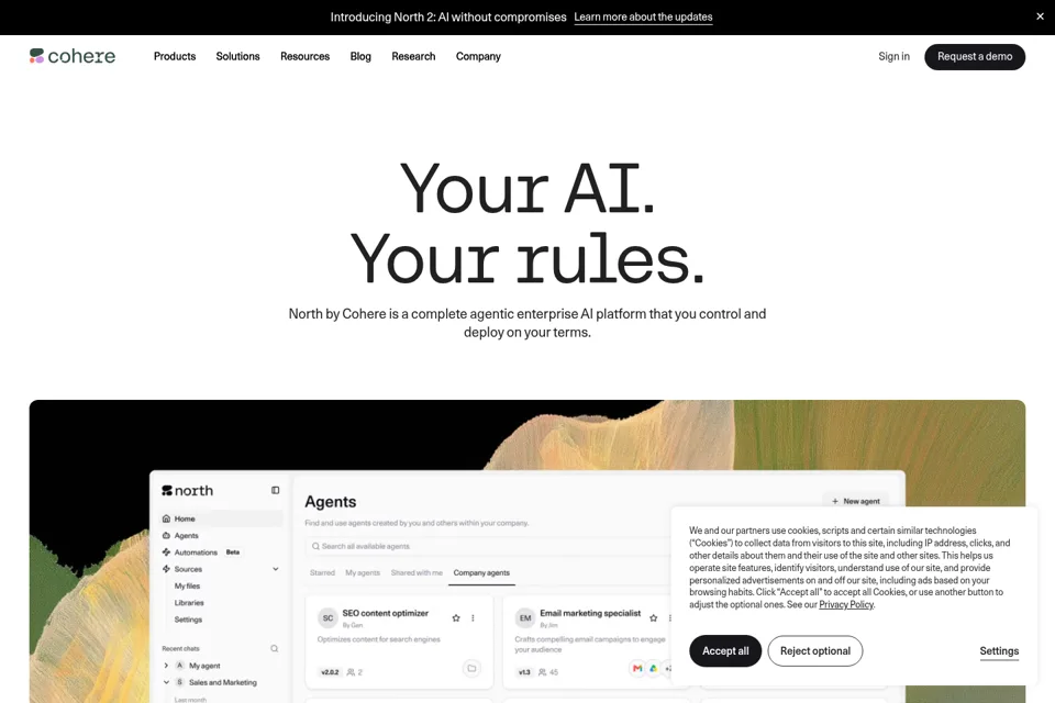 Aperçu de la landing page