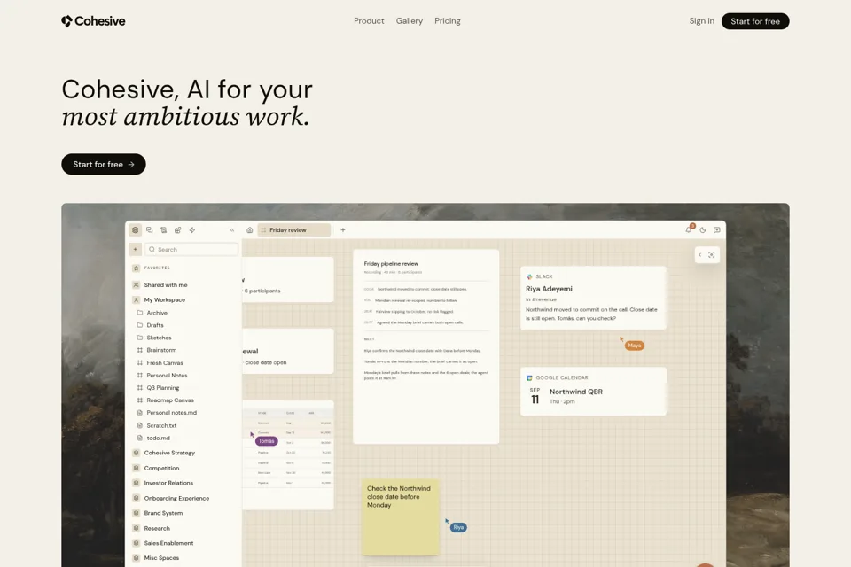 Aperçu de la landing page