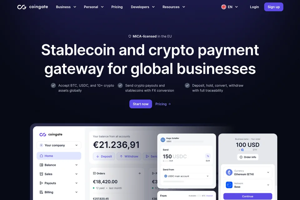 Aperçu de la landing page