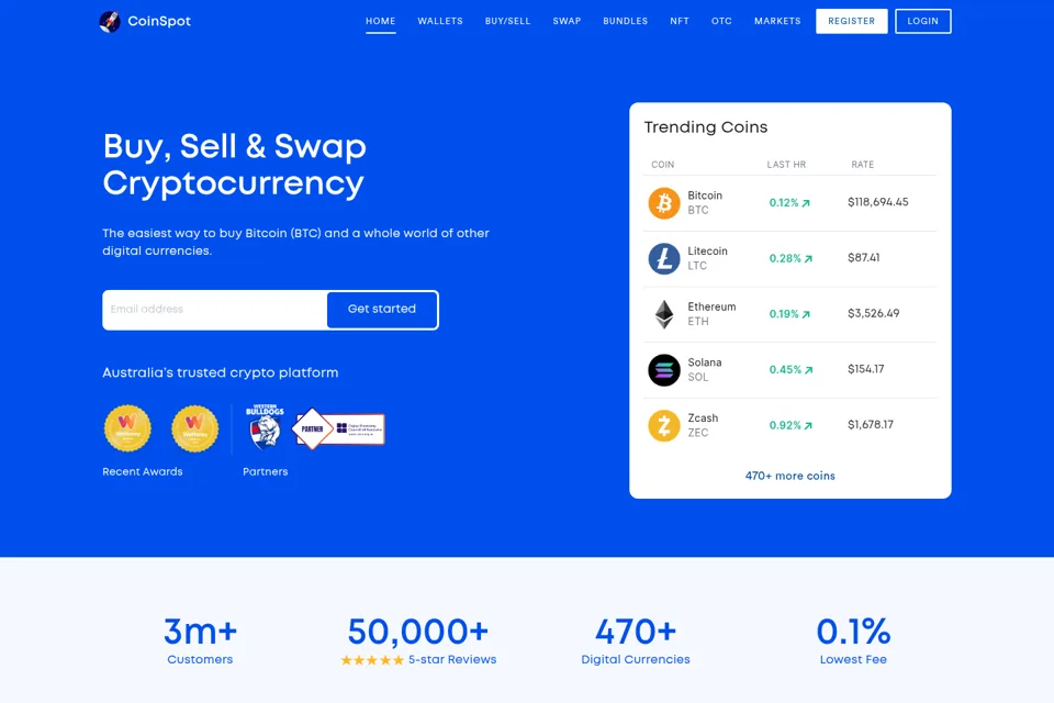 Aperçu de la landing page