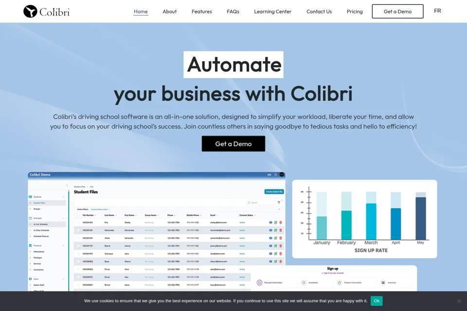 Aperçu de la landing page