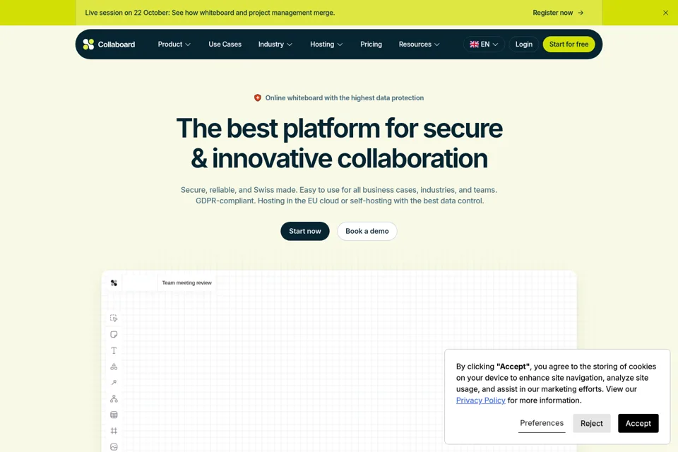 Aperçu de la landing page