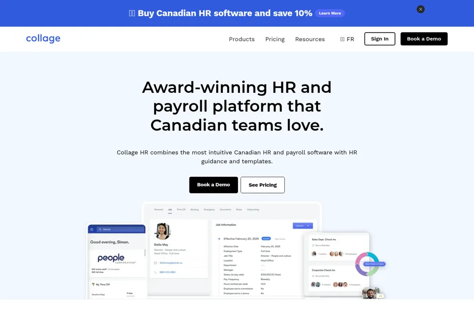 Aperçu de la landing page