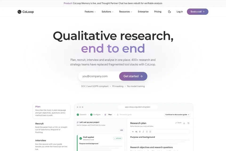 Aperçu de la landing page