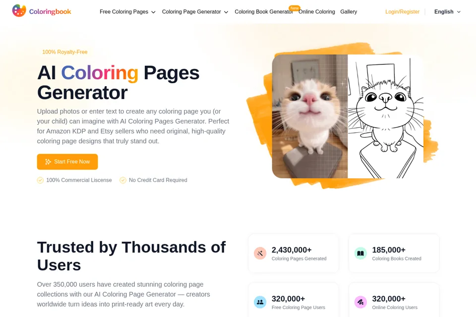 Aperçu de la landing page