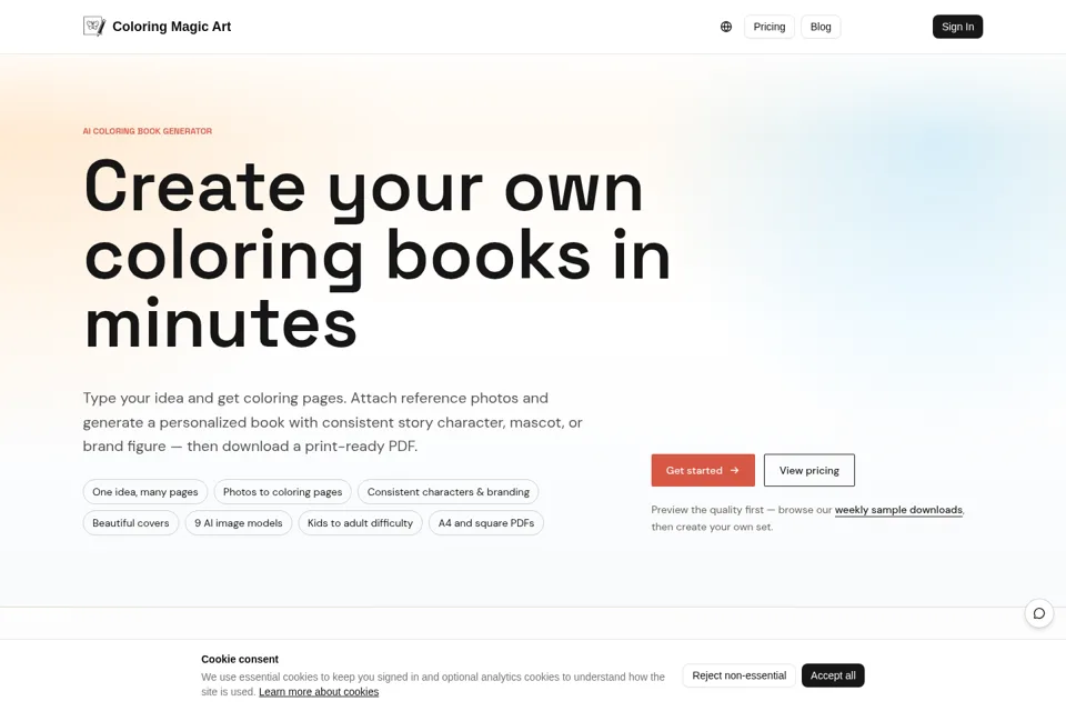 Aperçu de la landing page
