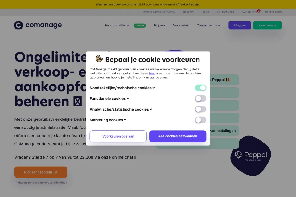 Aperçu de la landing page