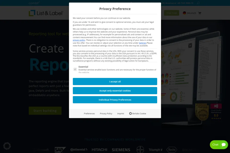 Landing page preview
