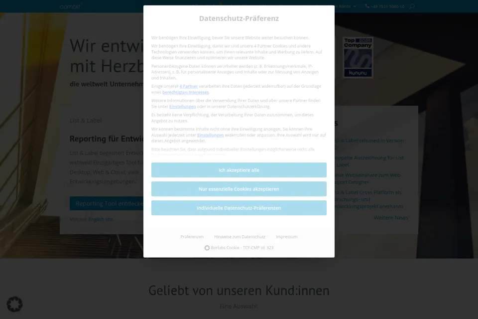 Landing page preview