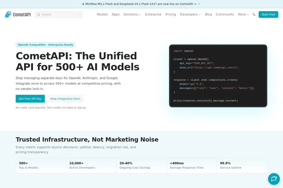 Aperçu de la landing page