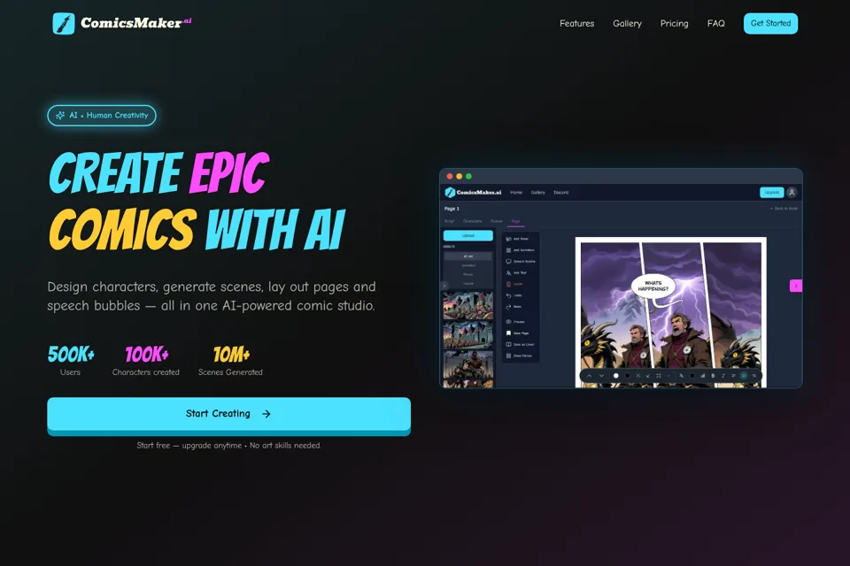 Aperçu de la landing page