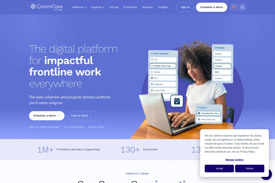 Aperçu de la landing page