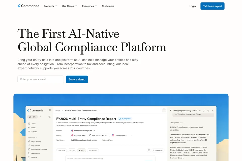 Aperçu de la landing page