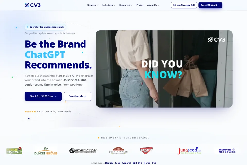Aperçu de la landing page