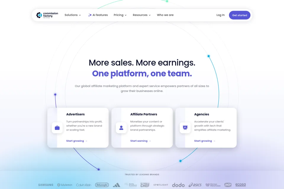 Aperçu de la landing page