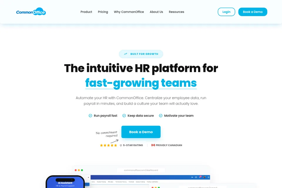 Aperçu de la landing page