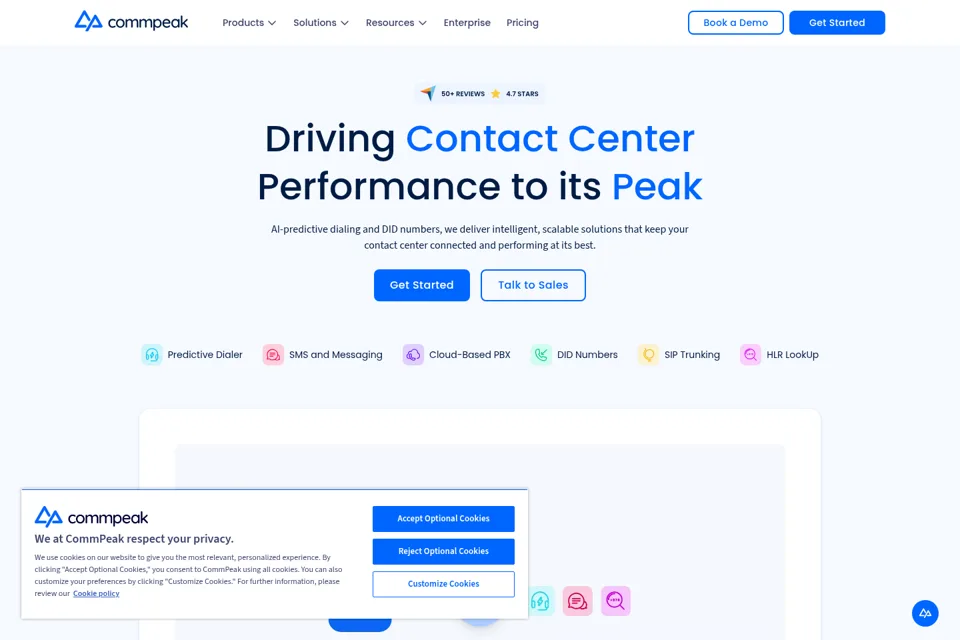 Aperçu de la landing page