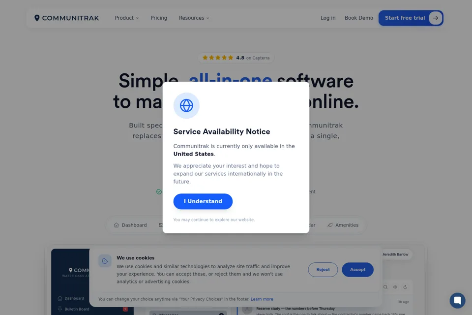 Aperçu de la landing page