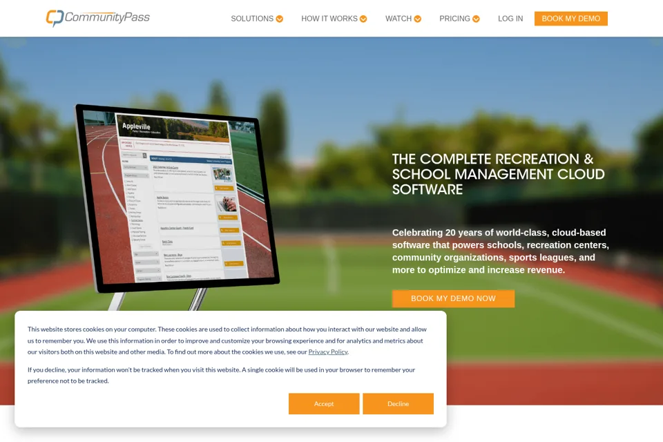 Aperçu de la landing page
