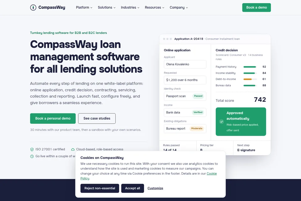 Aperçu de la landing page