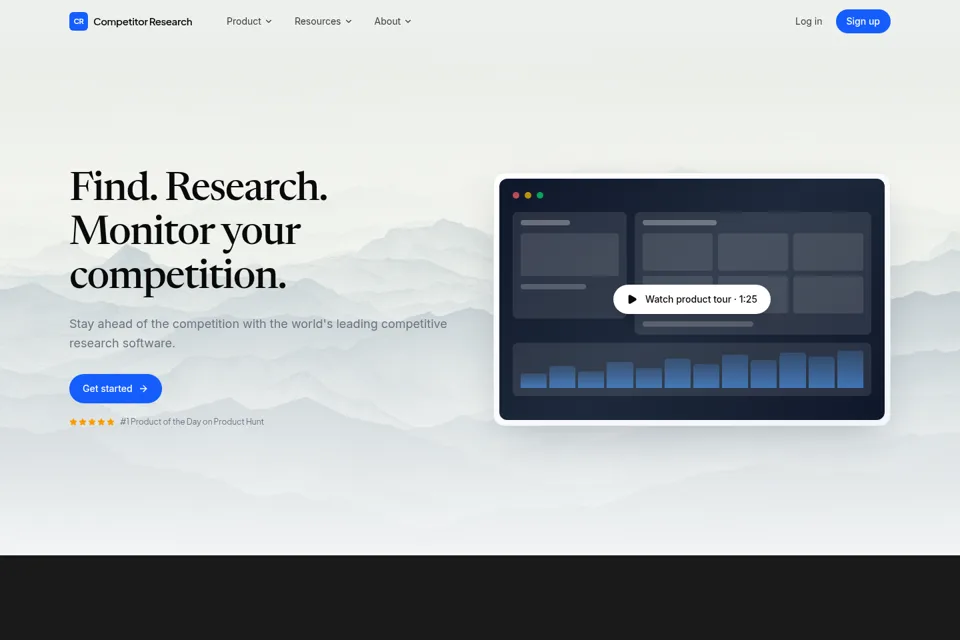 Aperçu de la landing page