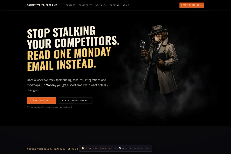 Aperçu de la landing page