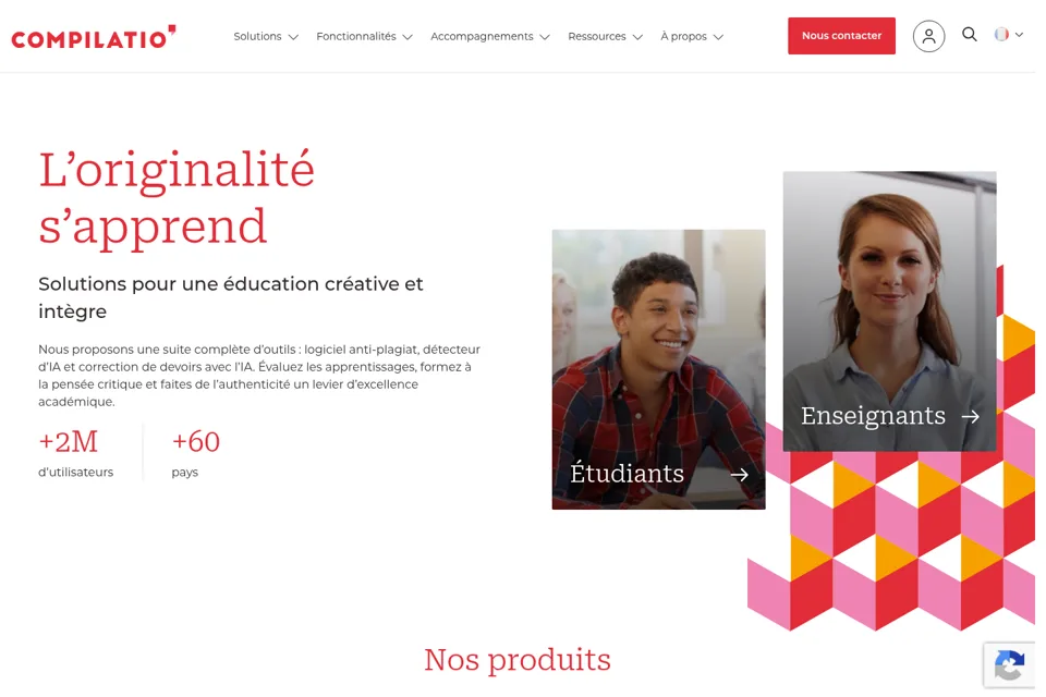 Aperçu de la landing page