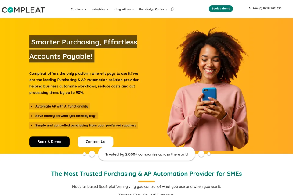 Aperçu de la landing page