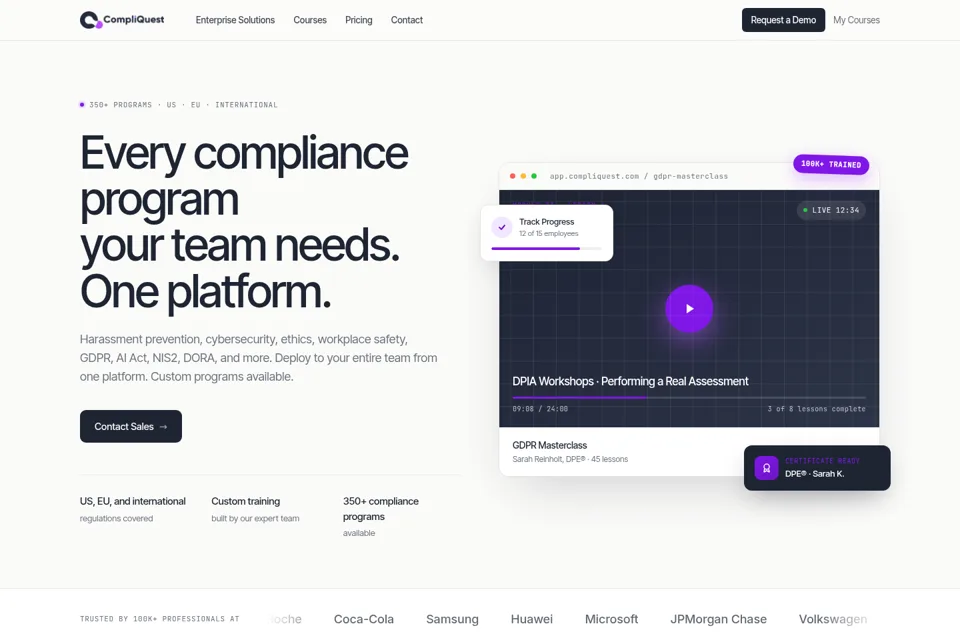 Aperçu de la landing page
