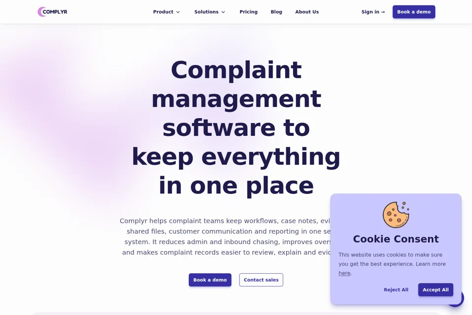 Aperçu de la landing page
