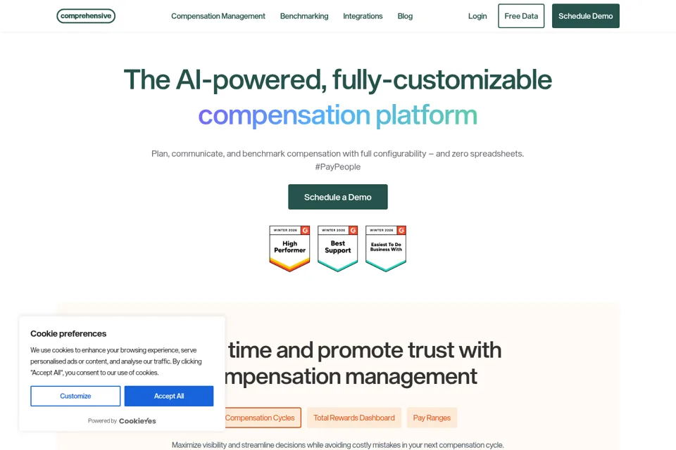 Aperçu de la landing page