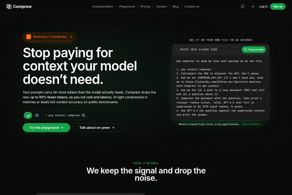 Aperçu de la landing page