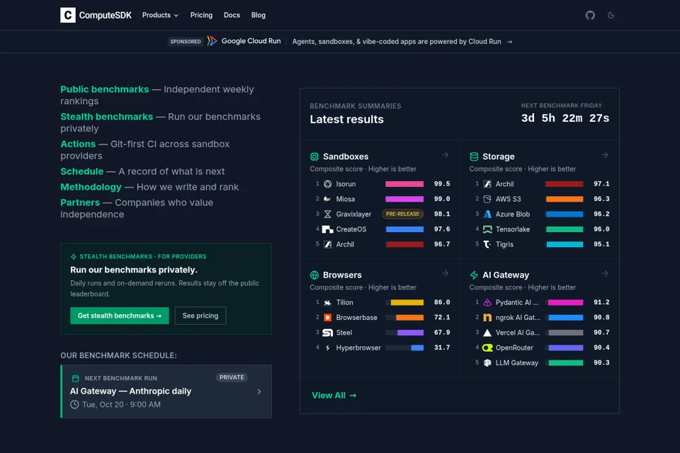 Aperçu de la landing page